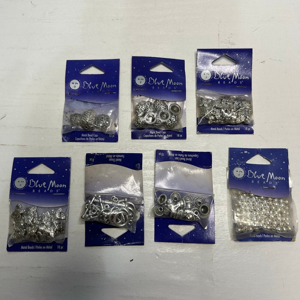 Blue Moon Beads Silver Findings Lot Butterfly Caps Clasps